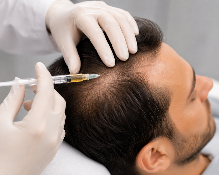 Practitioner performing PRP for Hair Loss
